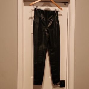 Zara Black Faux Leather High-Waisted Pants
